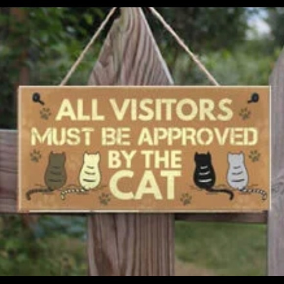 Other - 🆕Super cute Cat 🐈‍⬛“All Visitors..” wooden sign